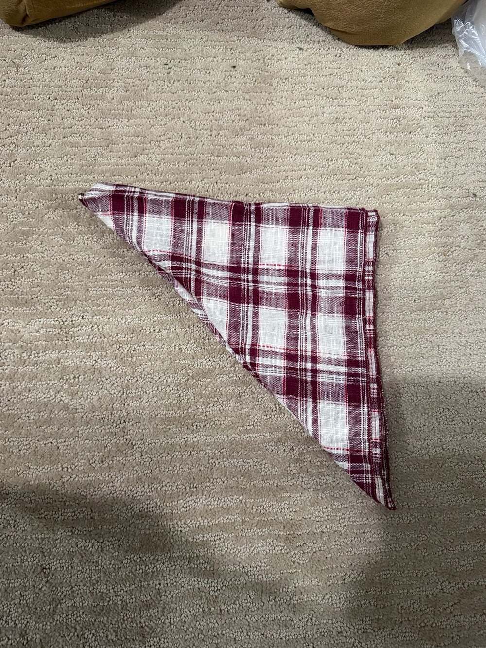 Kaxi Burgundy and White Plaid Hair Bandana Scarf